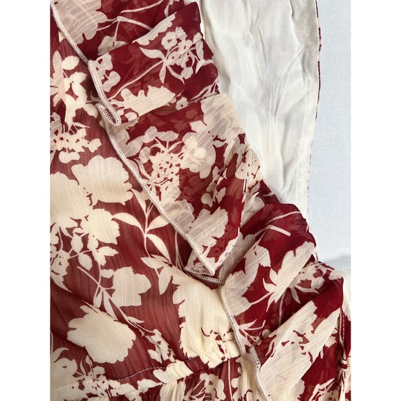 By Together Dress Burgundy Floral Flowy Large Mini - Picture 5 of 16